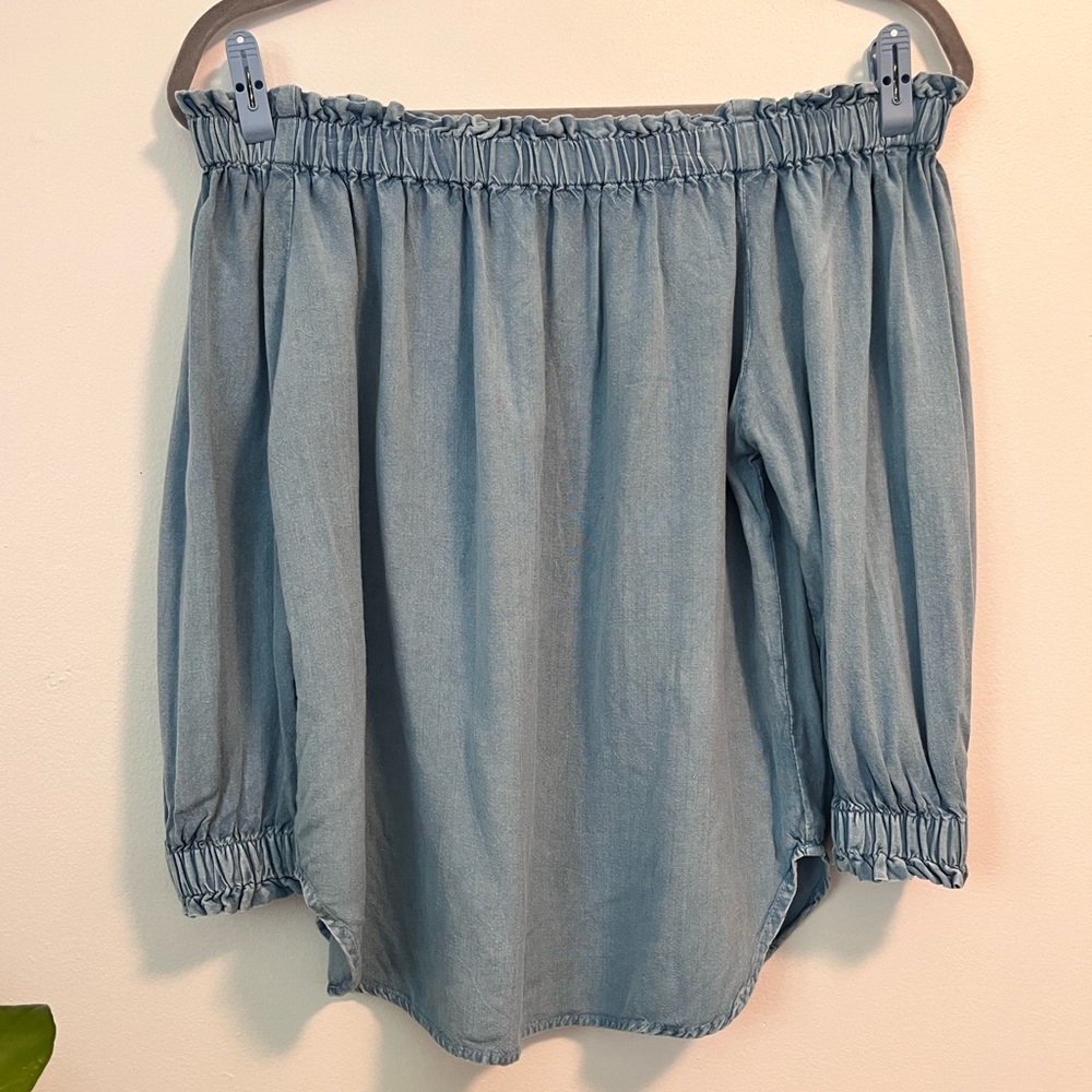 Off the shoulder denim top